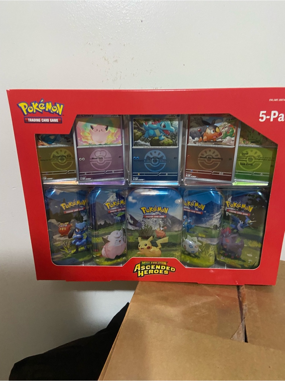 Pokemon Ascended Heroes Mini-tin 5-pack with bonus holos and stickers